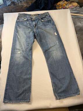 BKE Tyler Straight Jeans Mens 36 Grunge Distressed